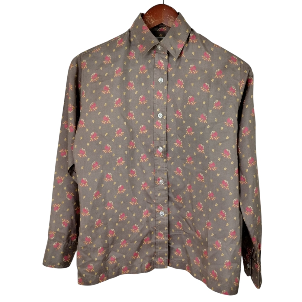 Liberty of London by Hathaway 100% Silk Blouse Size 10 Patterned Floral Vintage